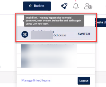 Switching teams and linking new teams